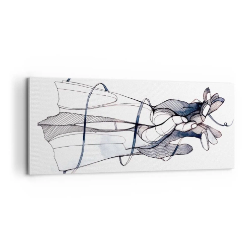 Lærredstryk - Billede på lærred - En undersøgelse af berøring - 100x40 cm