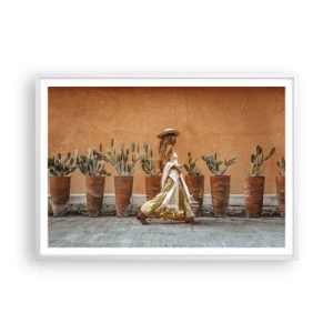 Plakat i hvid ramme - I en hippieagtig stil - 100x70 cm