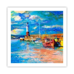 Plakat - Eftermiddag i regnbuebugten - 60x60 cm