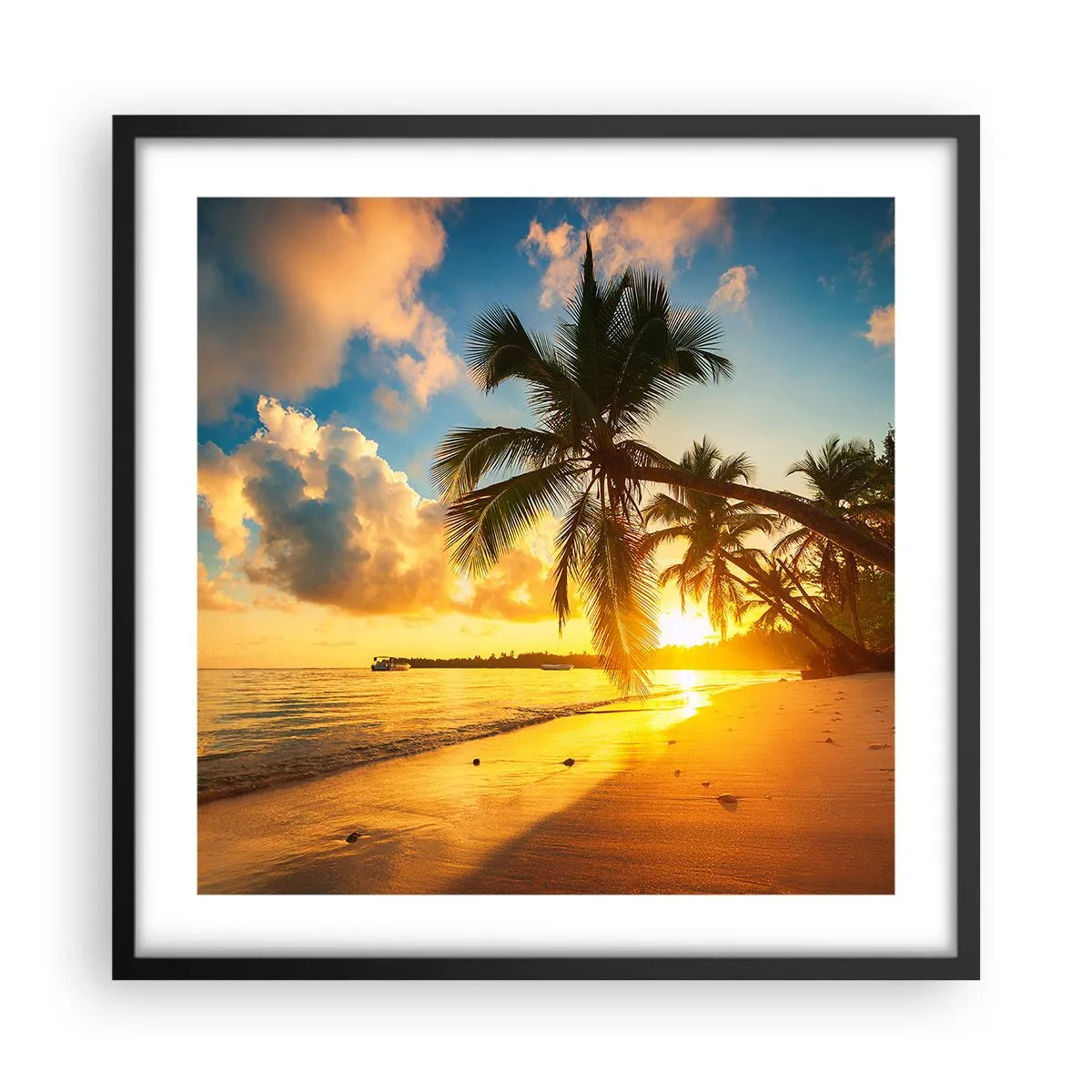Plakat i sort ramme - Caribisk drøm - 50x50 cm
