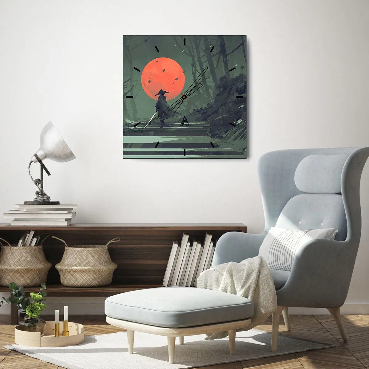 Vægur, Uret - Den røde månes kriger - 40x40 cm