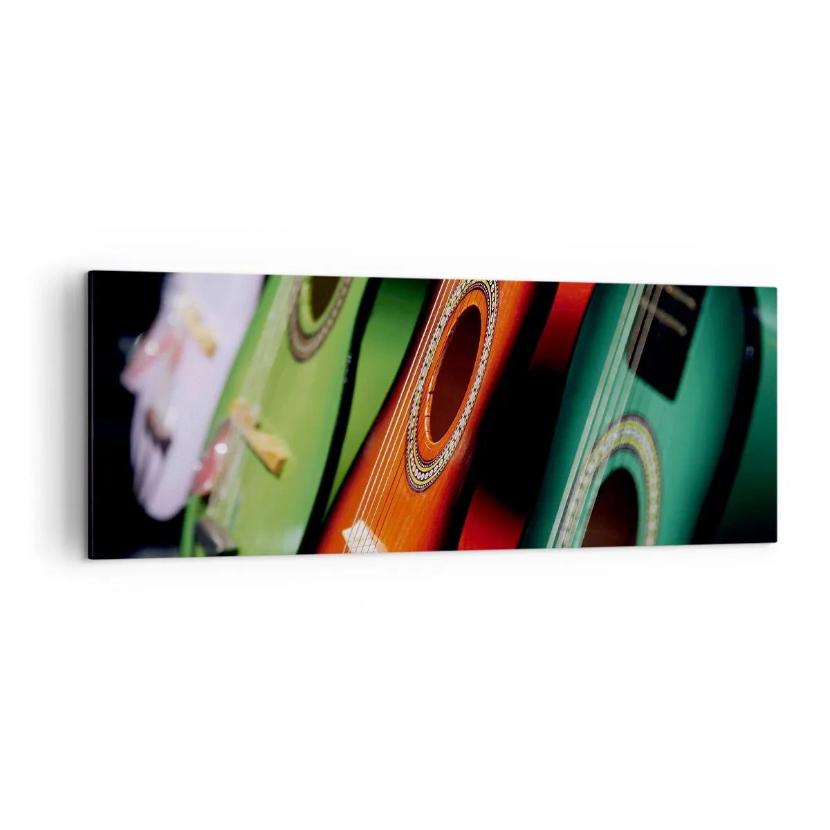 Lærredstryk - Billede på lærred - Guitaren har mange farver - 140x50 cm