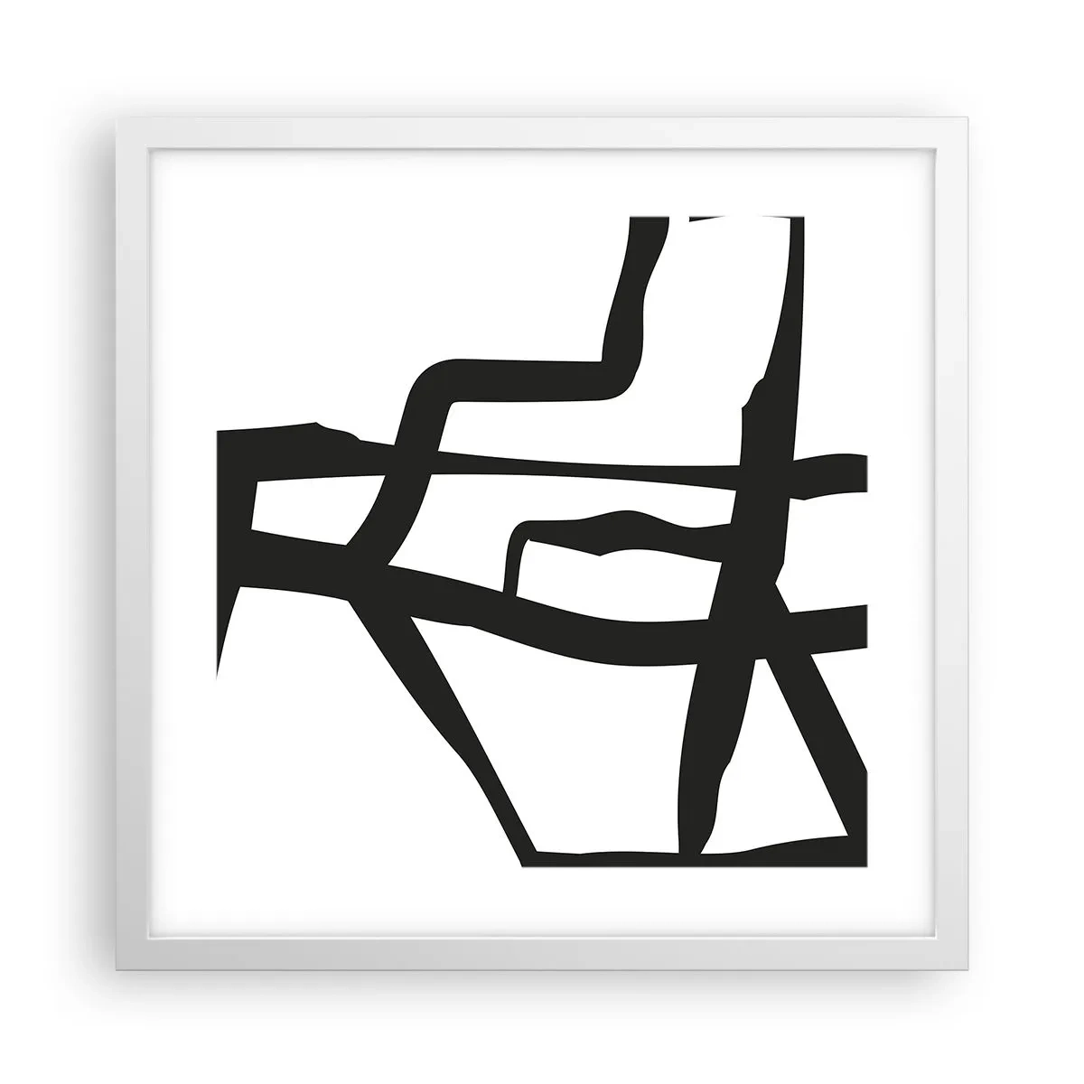 Plakat i hvid ramme - Sort og hvid konstruktion - 40x40 cm