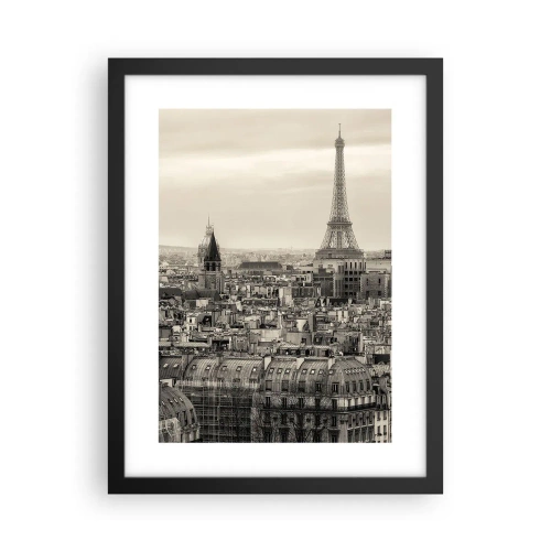 Plakat i sort ramme - Over Paris' hustage - 30x40 cm