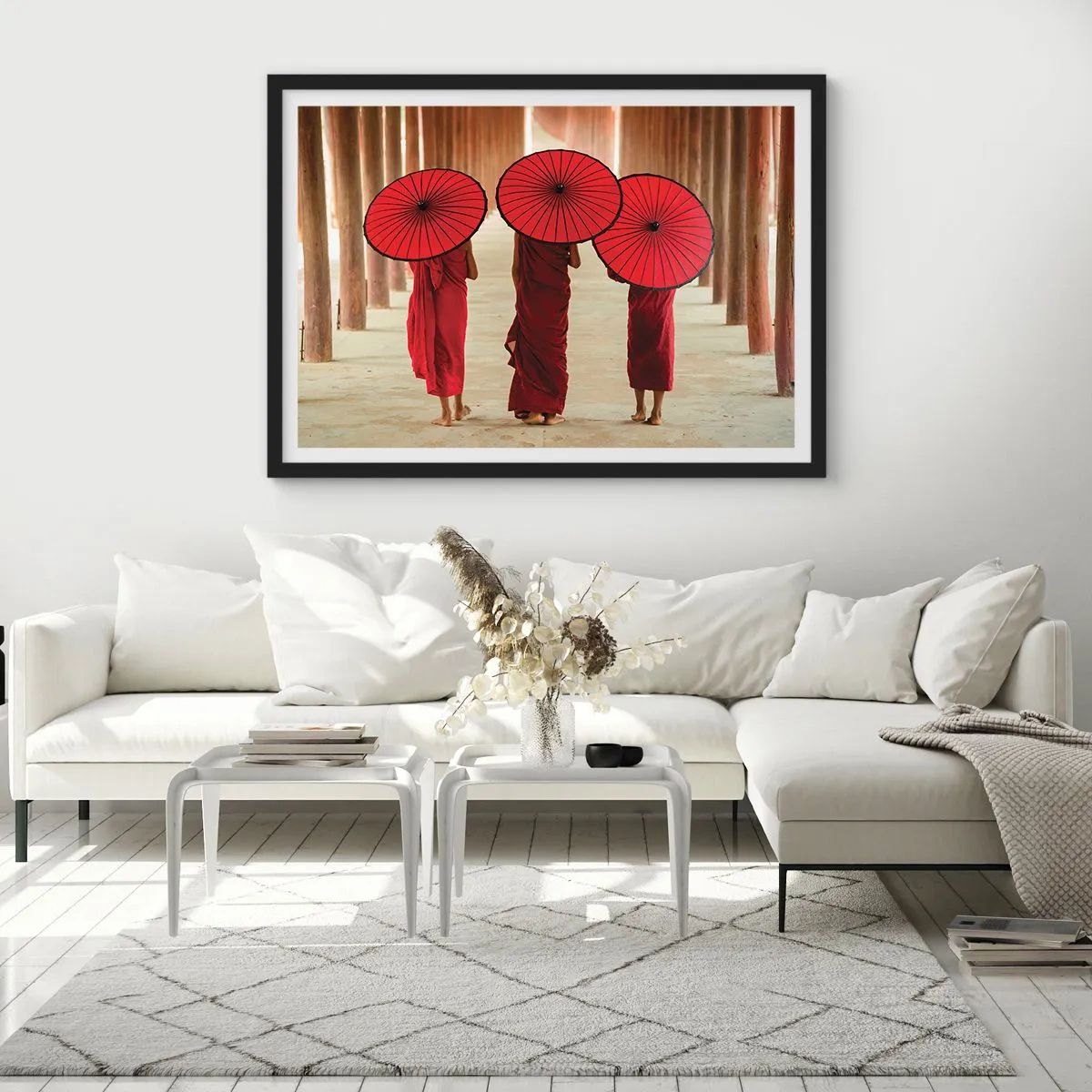 Plakat i sort ramme - På vej til det rene land - 100x70 cm