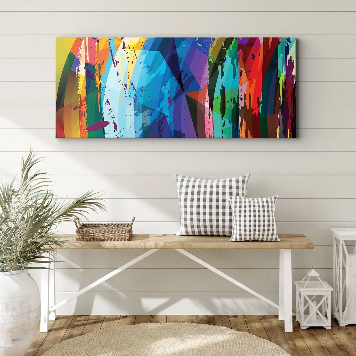 Lærredstryk - Billede på lærred - Farverig svimmelhed - 100x40 cm