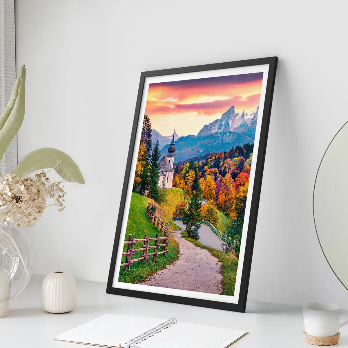Plakat i sort ramme - Landskab som maleri - 50x70 cm