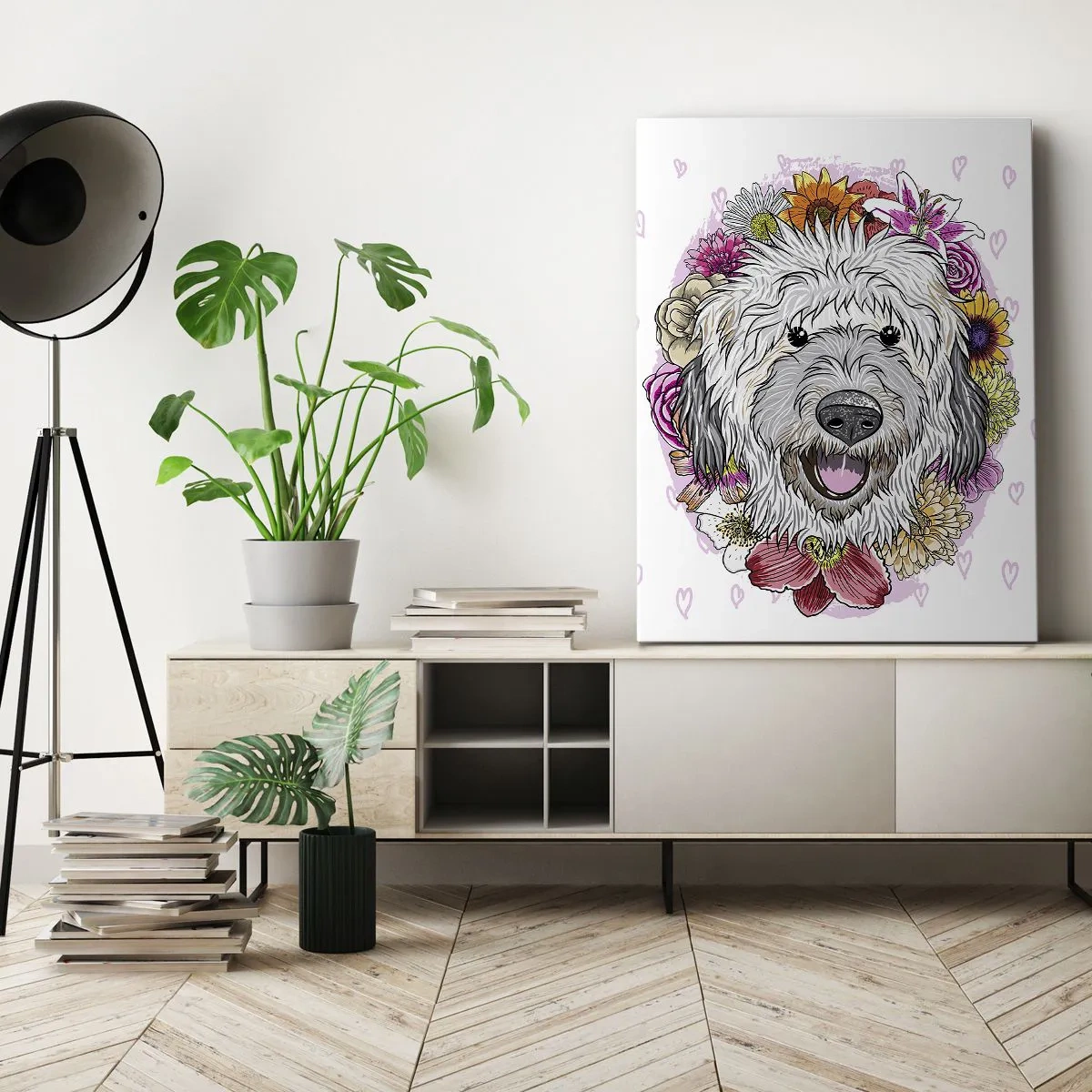Lærredstryk - Billede på lærred - Hvalpens glæde - 50x70 cm