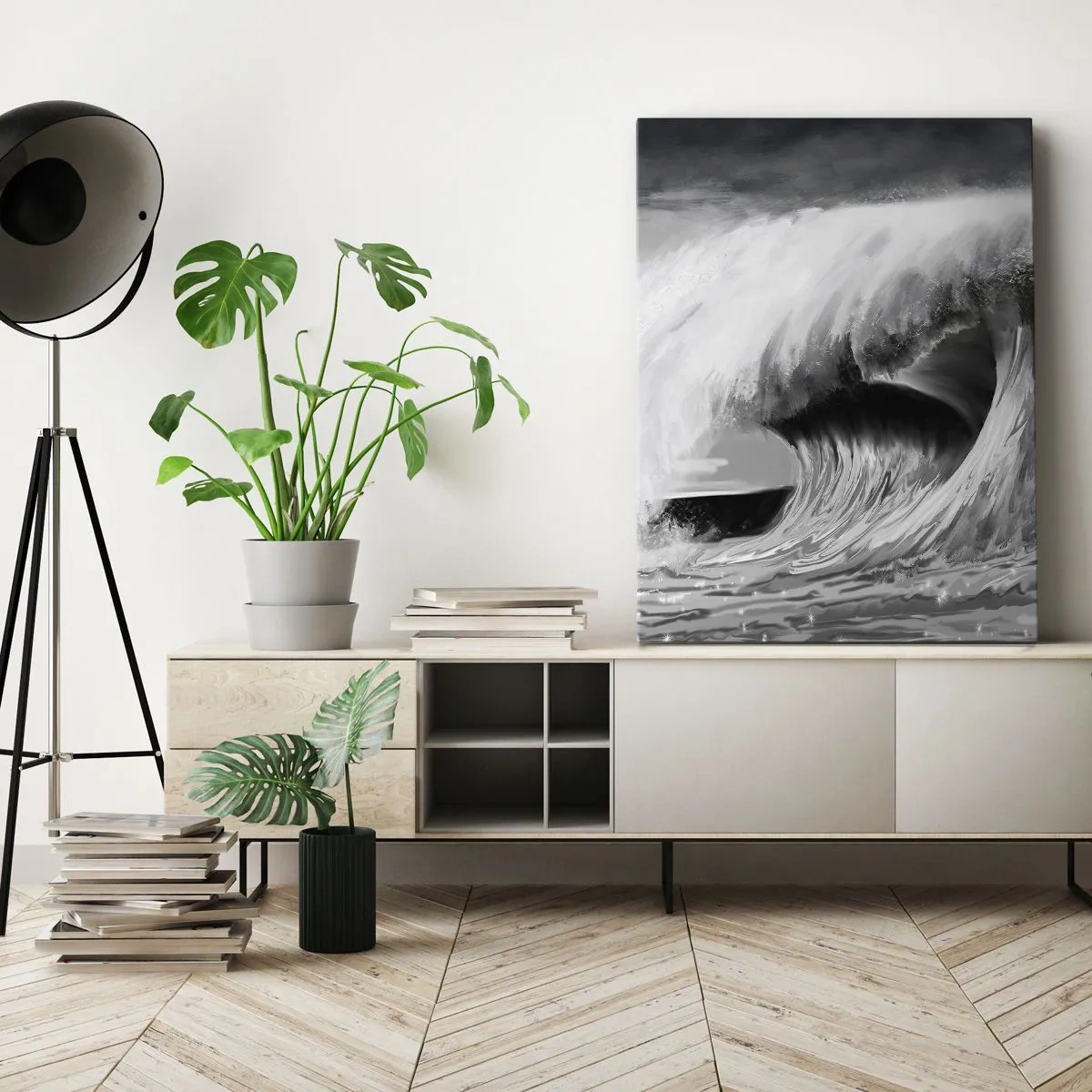 Lærredstryk - Billede på lærred - Havets vrede - 50x70 cm