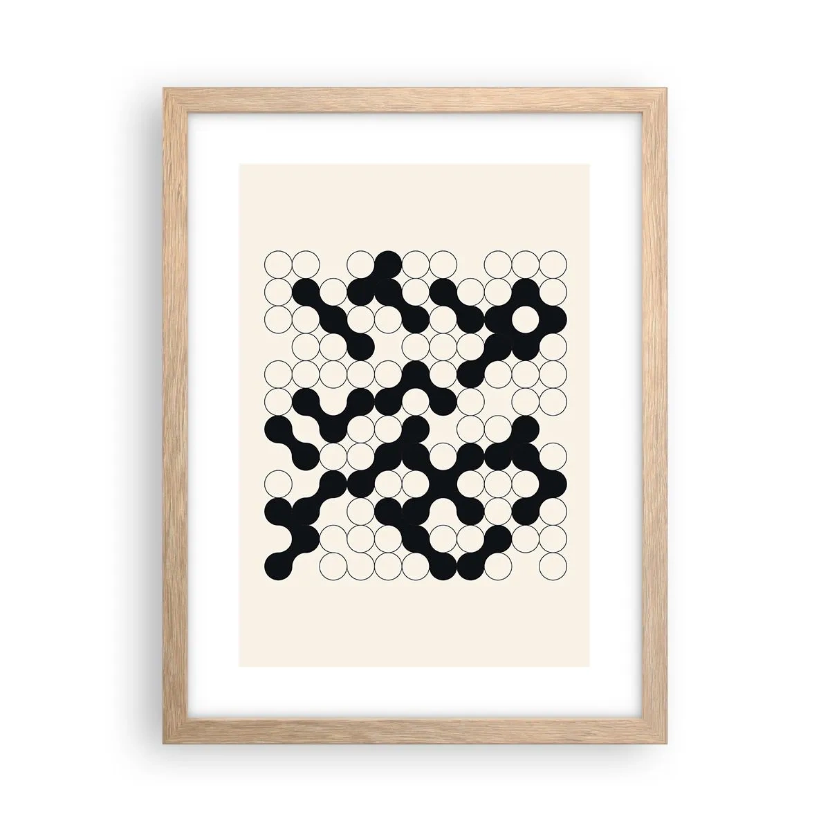 Plakat i ramme af lyst egetræ - Kinesisk spil - variation - 30x40 cm