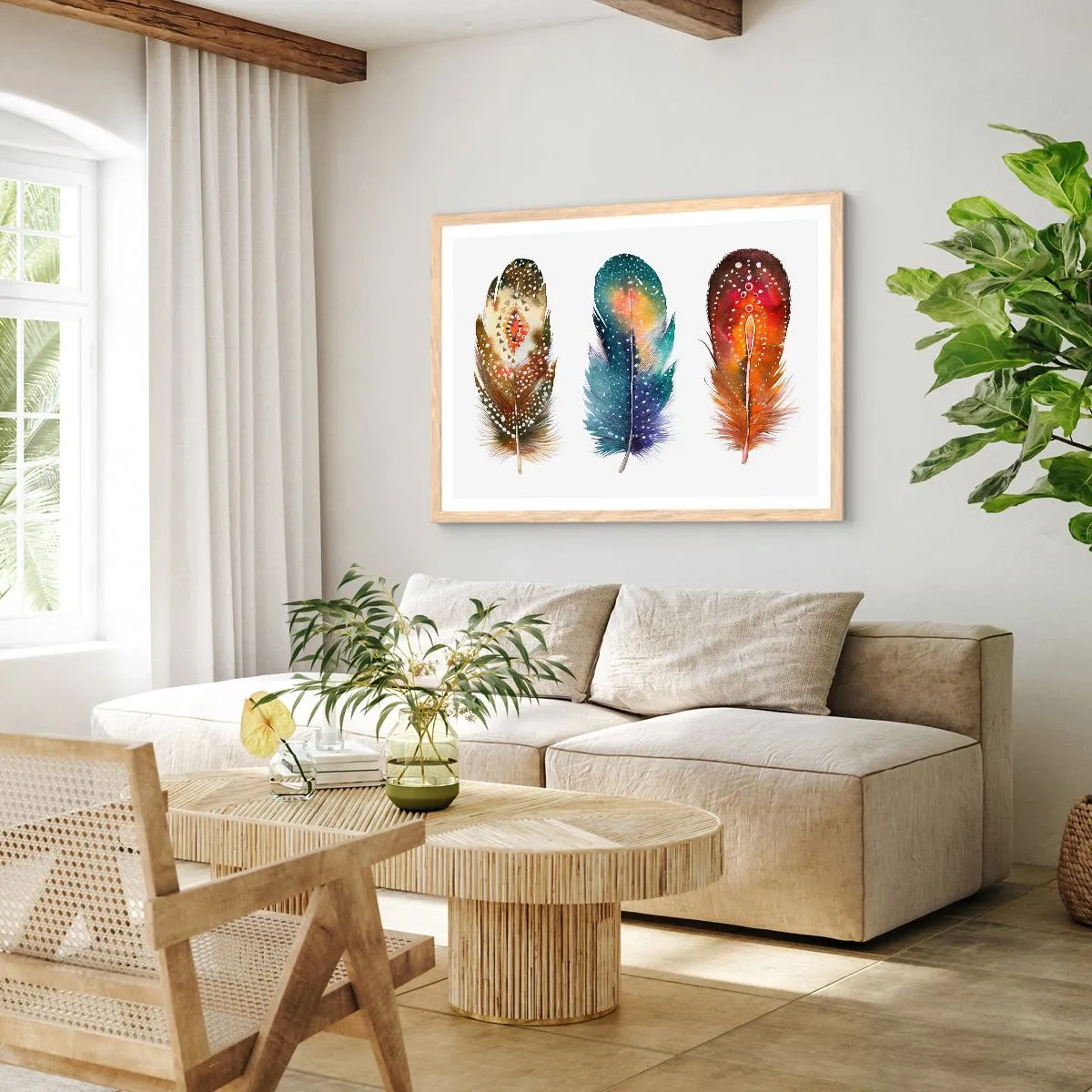 Plakat i ramme af lyst egetræ - Ritualer, ordinancer, mysterier - 100x70 cm