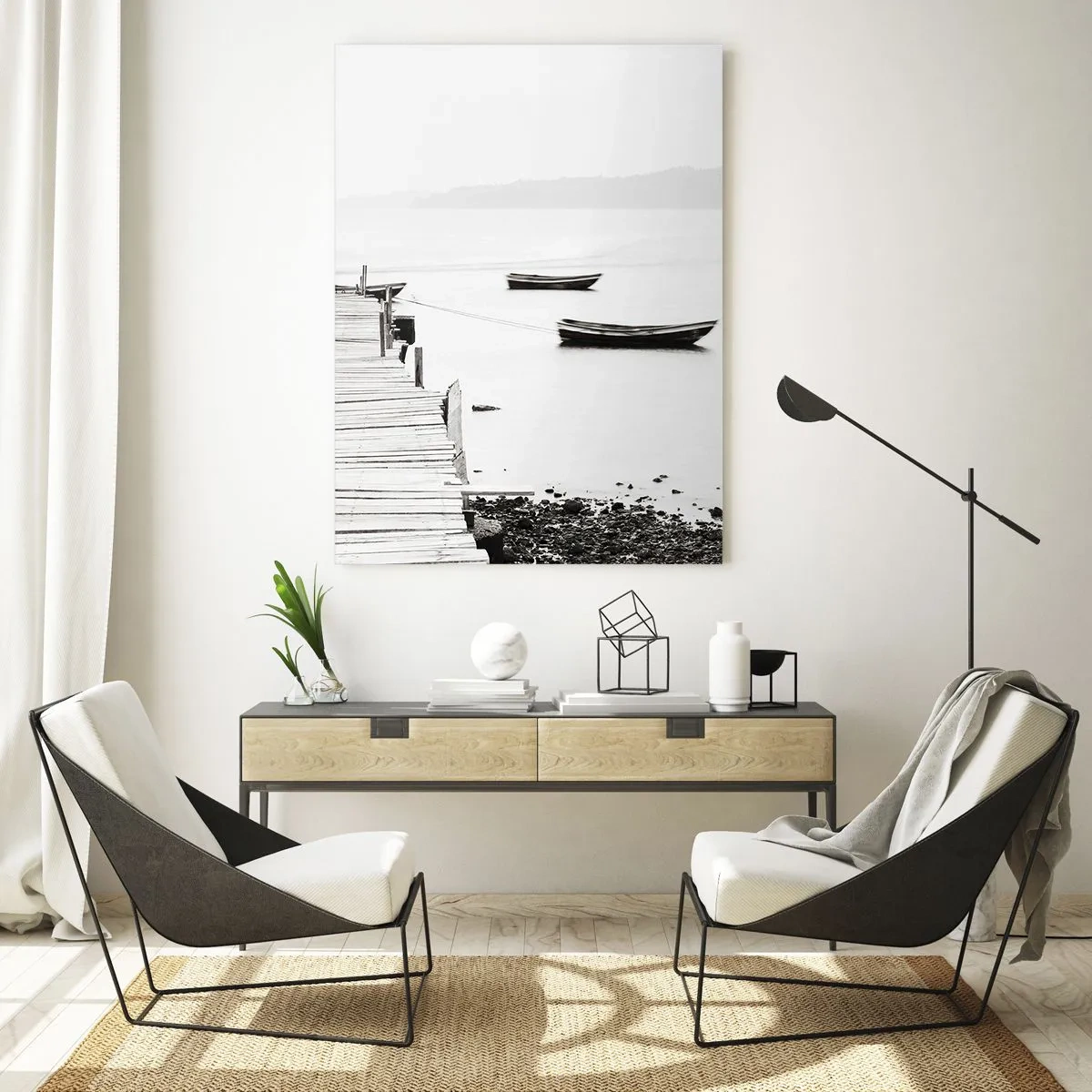 Billede på glas - Over stille og klart vand - 70x100 cm