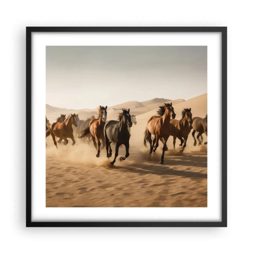 Plakat i sort ramme - Fri som vinden - 50x50 cm