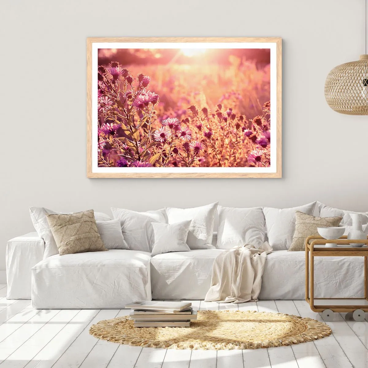 Plakat i ramme af lyst egetræ - Før sommeren er forbi - 100x70 cm