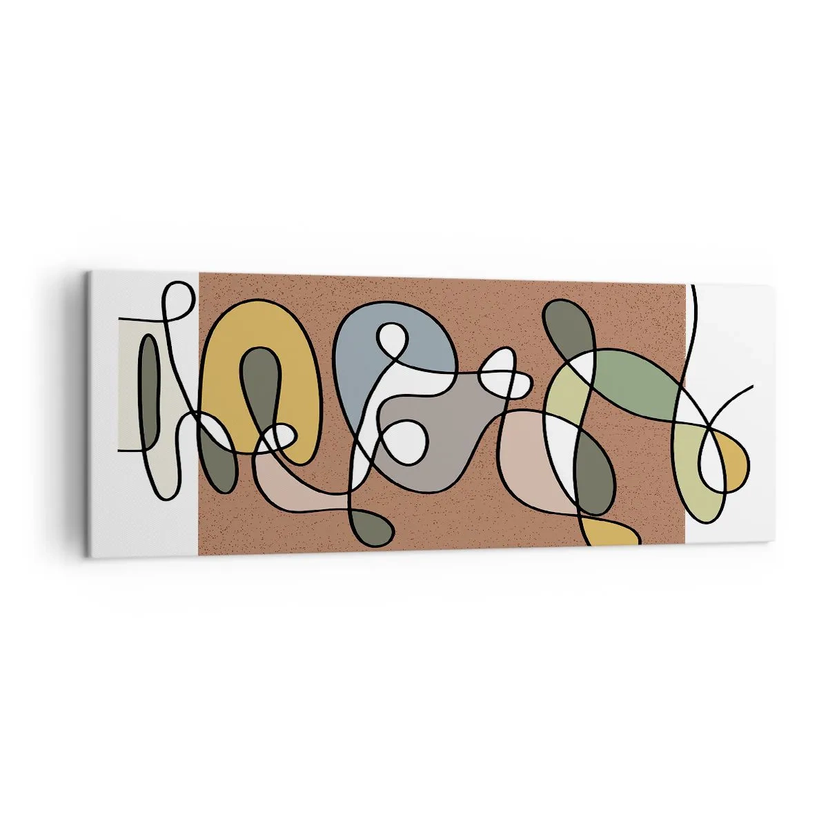 Lærredstryk - Billede på lærred - En abstraktion, der er værd at smile over - 140x50 cm