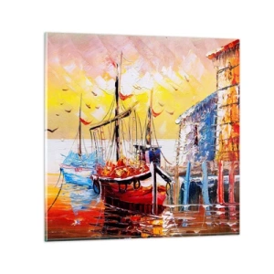 Billede på glas - Glædelig tilbagevenden - 30x30 cm