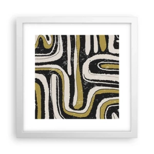 Plakat i hvid ramme - Komposition: stier og gyder - 30x30 cm