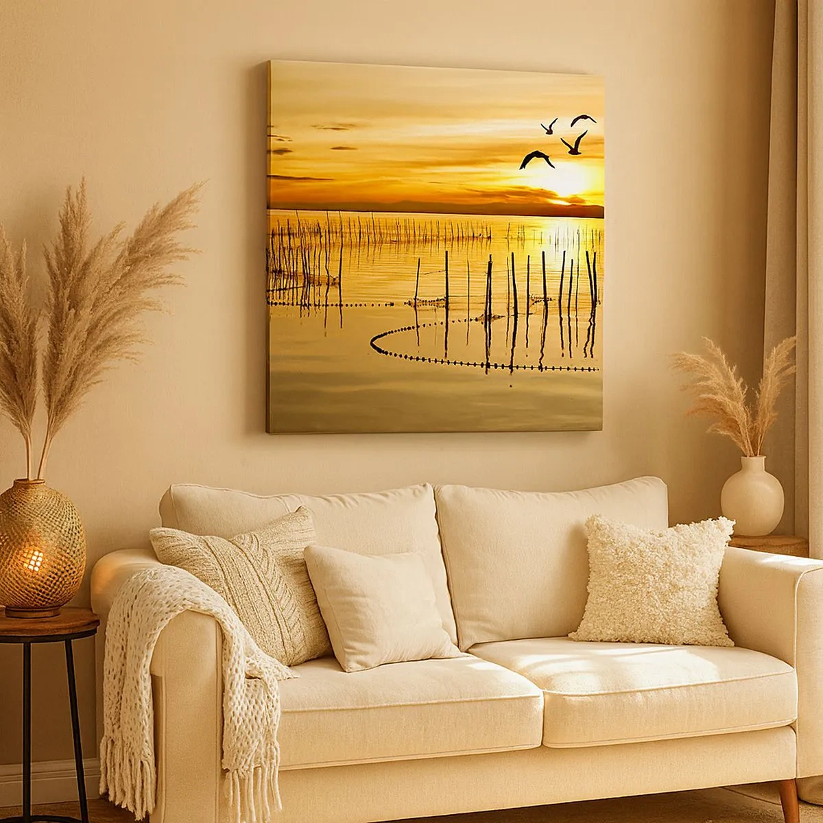 Lærredstryk - Billede på lærred - I fiskeriet - 30x30 cm