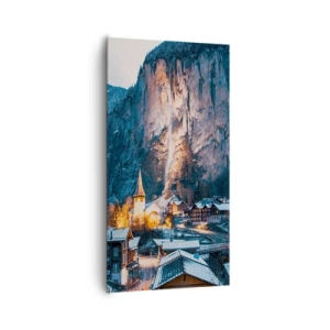 Lærredstryk - Billede på lærred - Vinterens lysende ånd - 65x120 cm