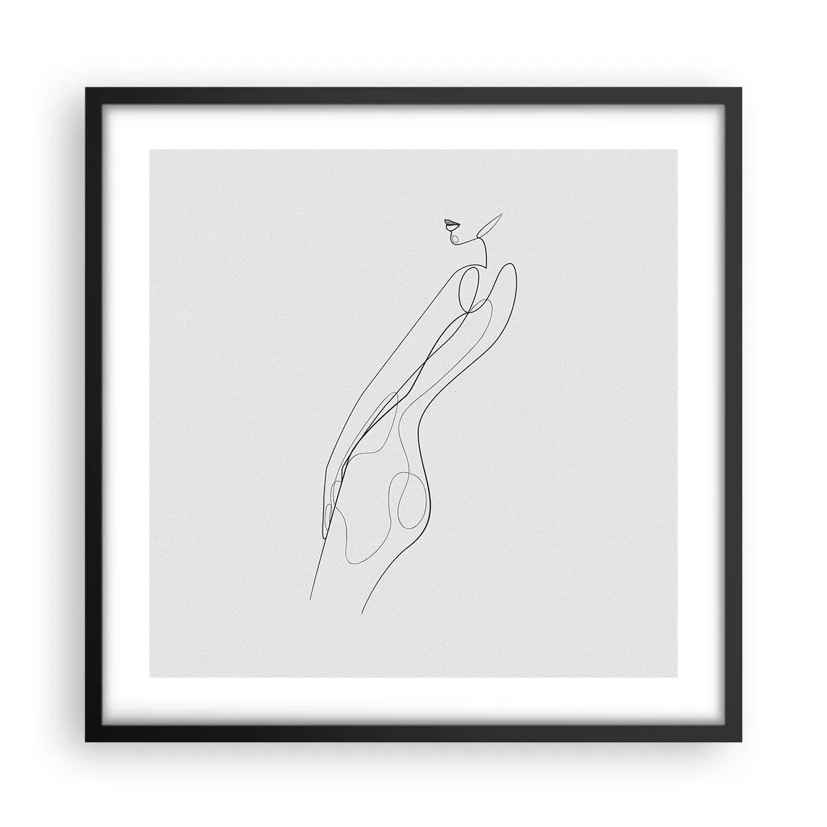 Plakat i sort ramme - Næppe et løfte - 50x50 cm