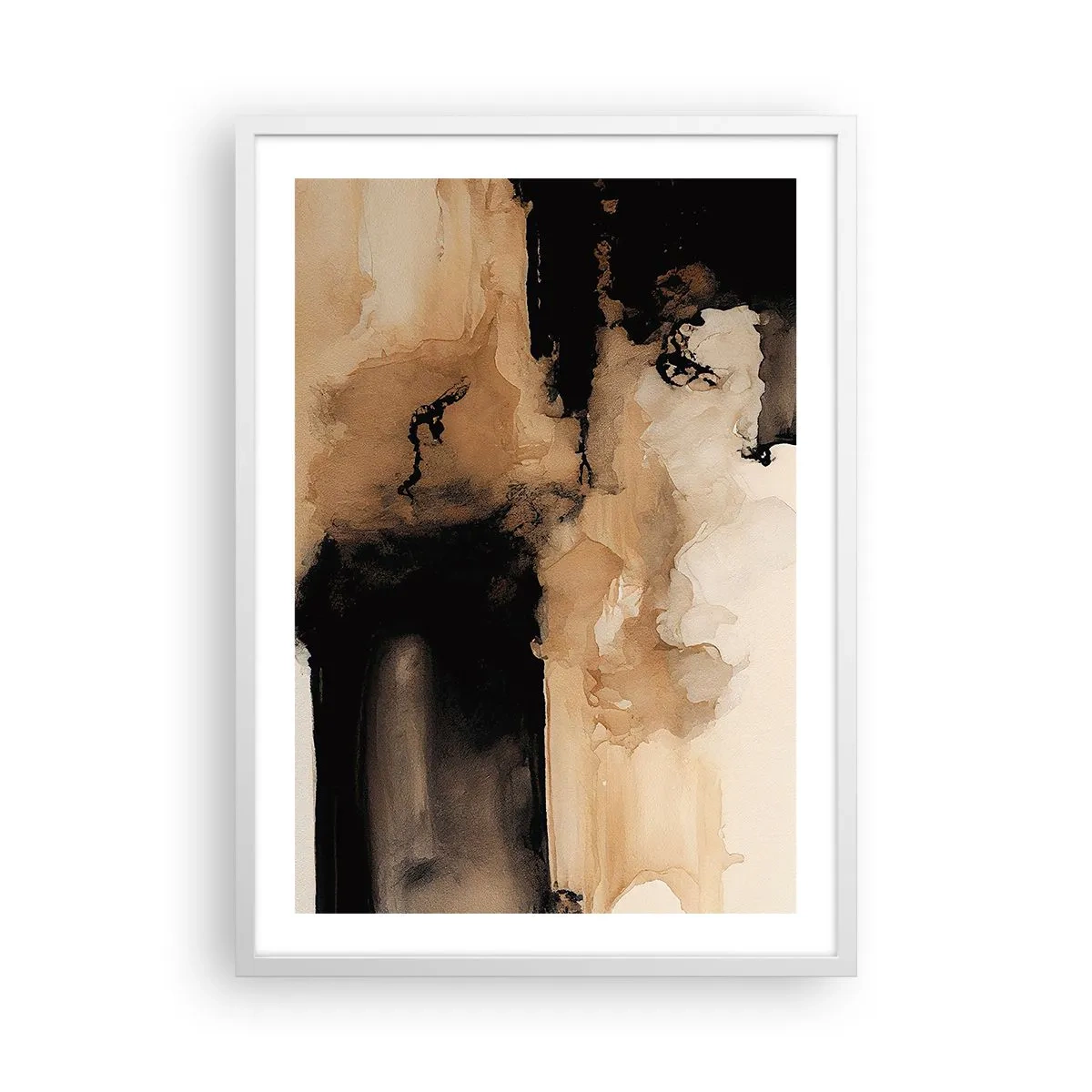 Plakat i hvid ramme - En spændende abstraktion - 50x70 cm
