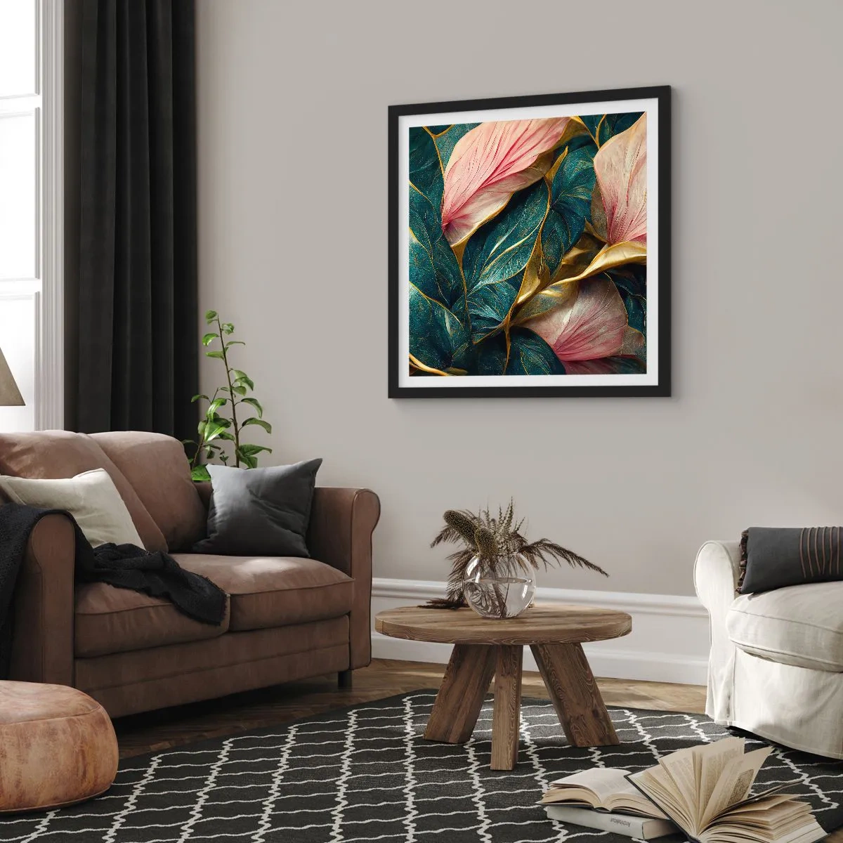 Plakat i sort ramme - Naturlig elegance og stil - 30x30 cm