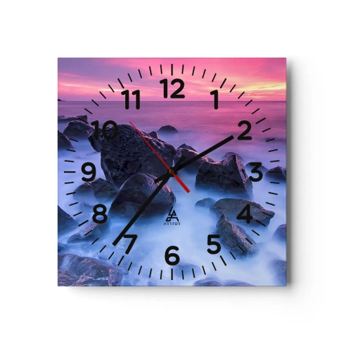 Vægur, Uret - Fødsel i glimmer og tåge - 40x40 cm