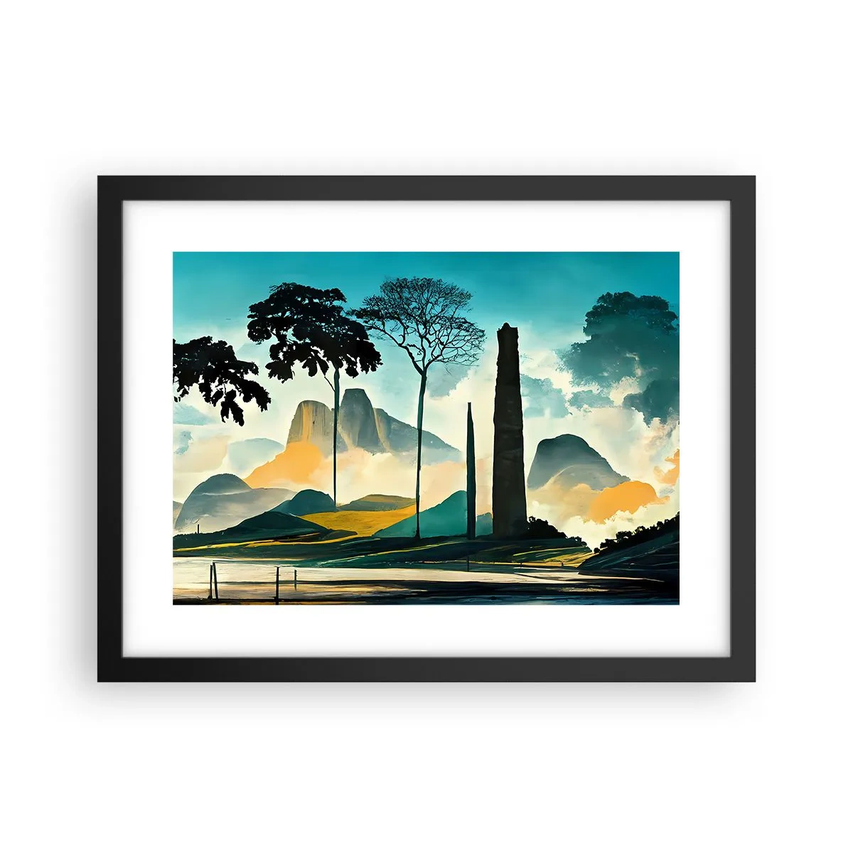 Plakat i sort ramme - Stadig højere og højere - 40x30 cm