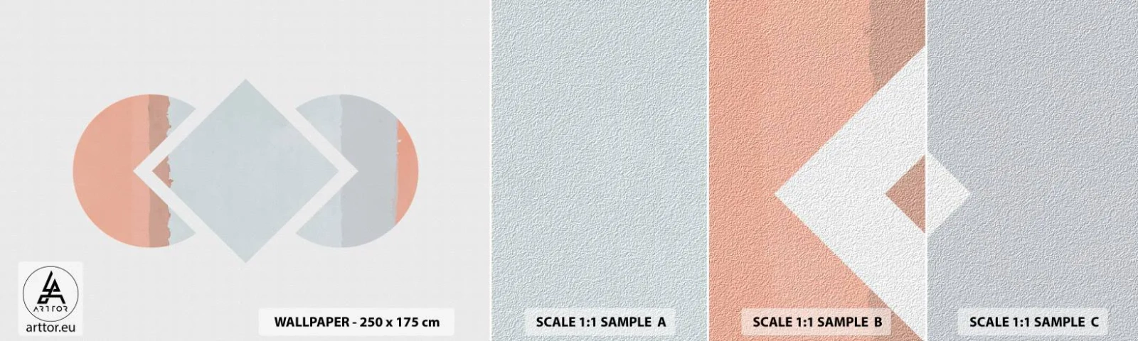 Prøve Fototapet Selvklæbende Deluxe Sticker - Situationen er klar - Abstraktion, Stykke, Minimalisme - 100x30 cm