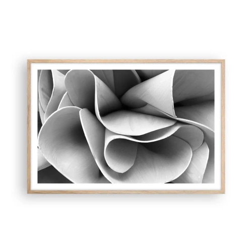 Plakat i ramme af lyst egetræ - Hvad der sker i rummet - 91x61 cm