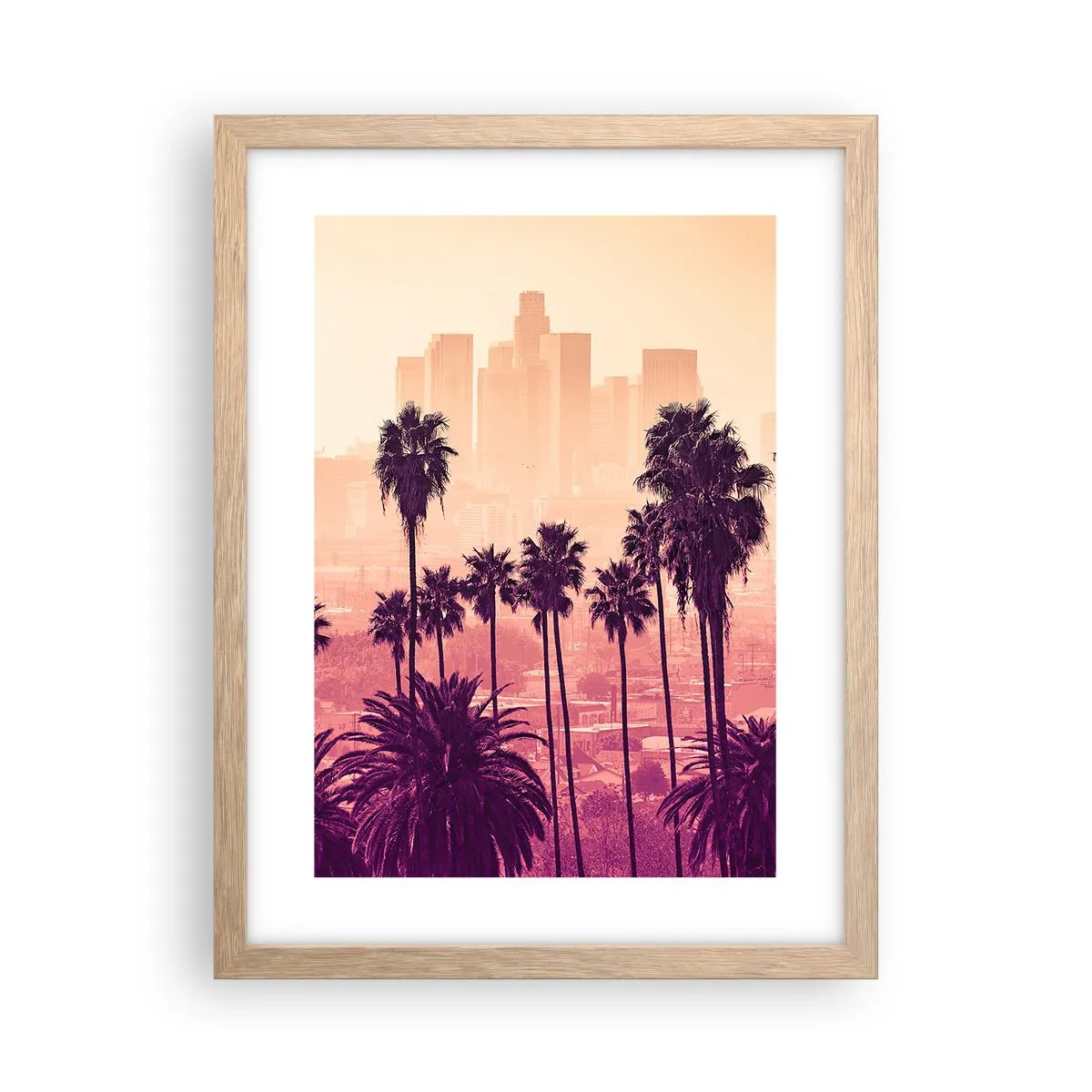 Plakat i ramme af lyst egetræ - Landskab i Californien - 30x40 cm