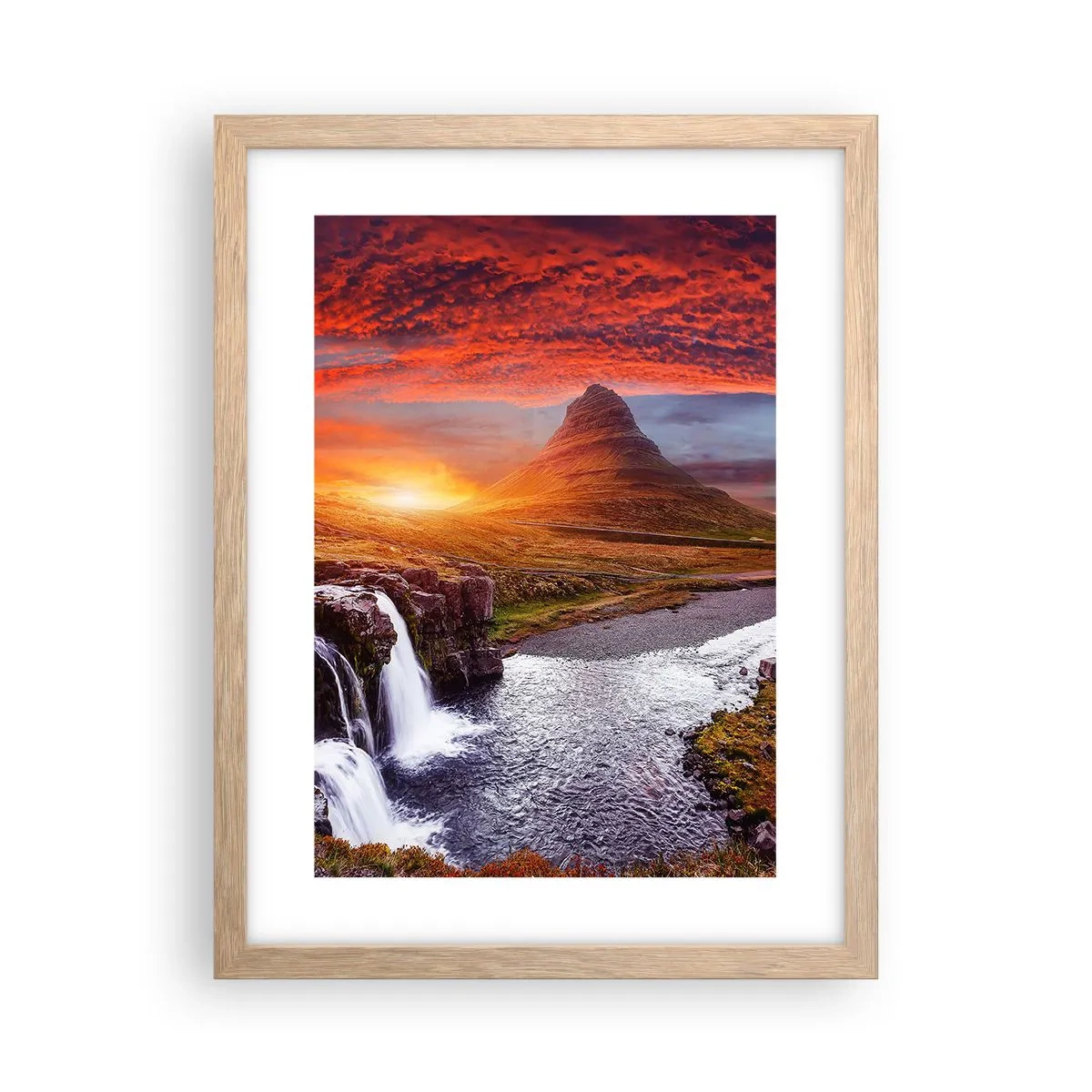 Plakat i ramme af lyst egetræ - En udsigt over Midgård - 30x40 cm