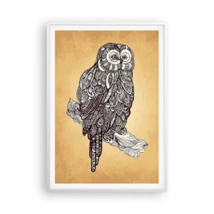 Plakat i hvid ramme - Indviklede ornamenter af visdom - 70x100 cm