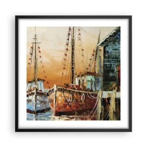 Plakat i sort ramme - Fredelig tilbagevenden - 50x50 cm