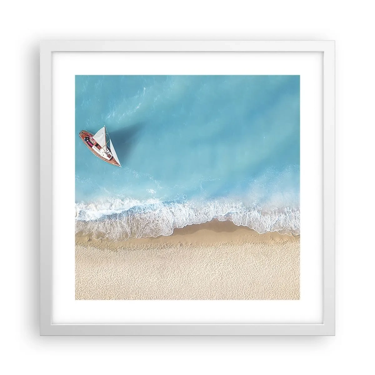 Plakat i hvid ramme - På grænsen mellem blå og guld - 40x40 cm