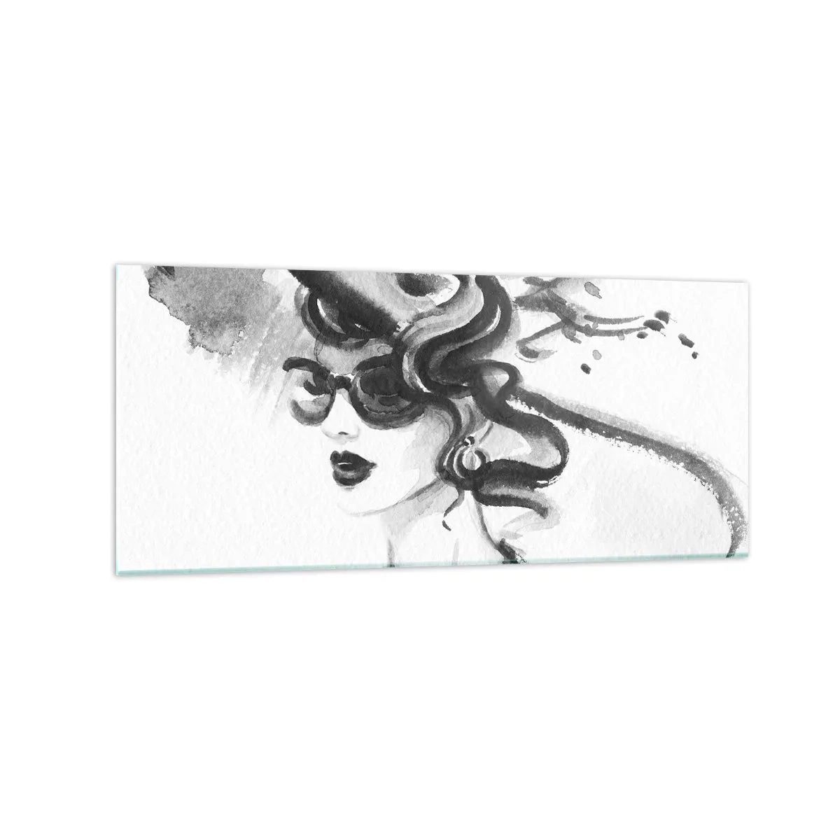 Billede på glas - Dame med karakter - 120x50 cm