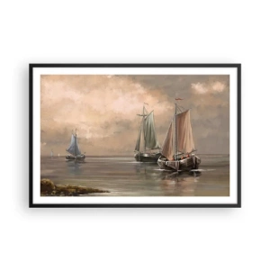 Plakat i sort ramme - Sømændenes tilbagevenden - 91x61 cm