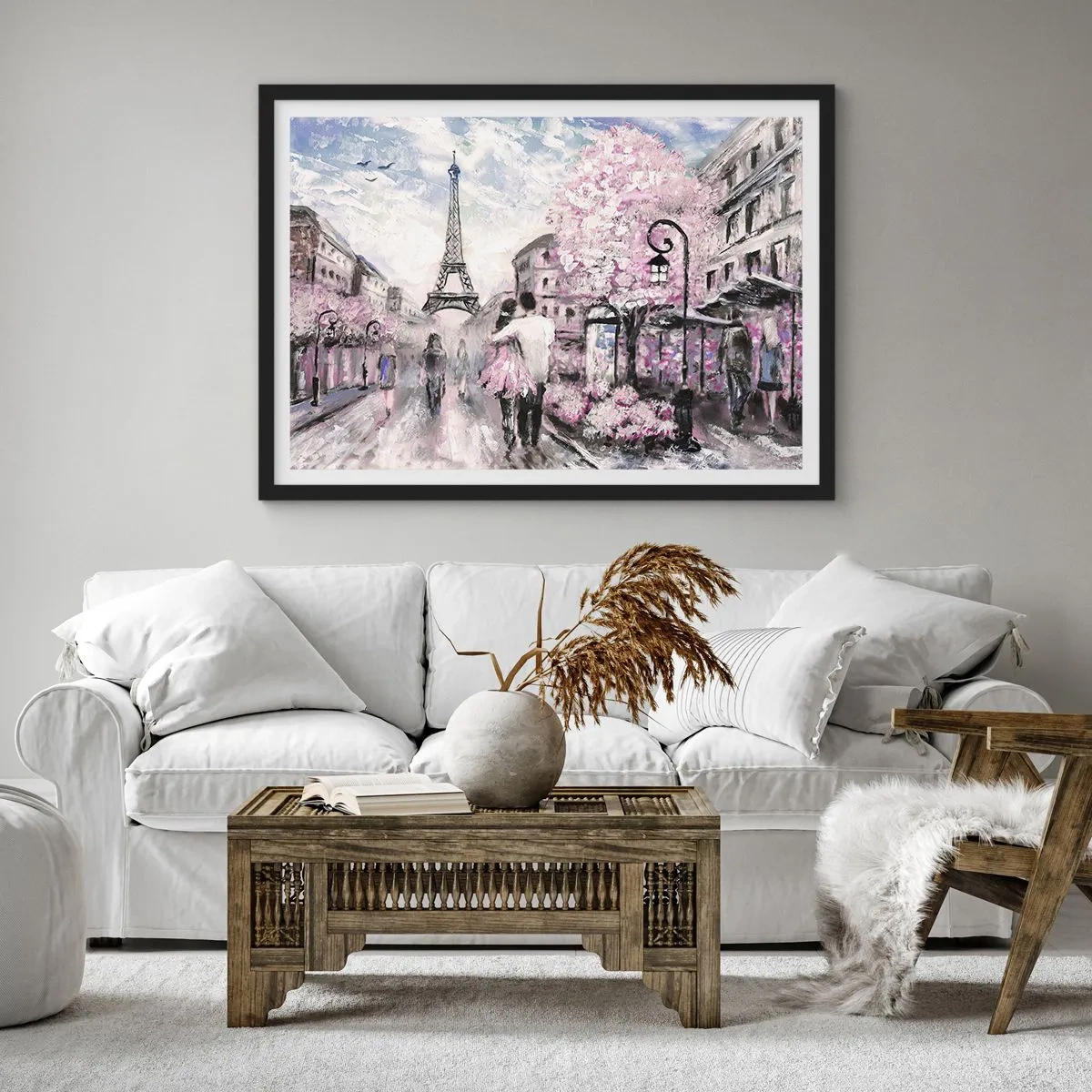 Plakat i sort ramme - Hvis du bliver forelsket, er det kun i... - 50x40 cm