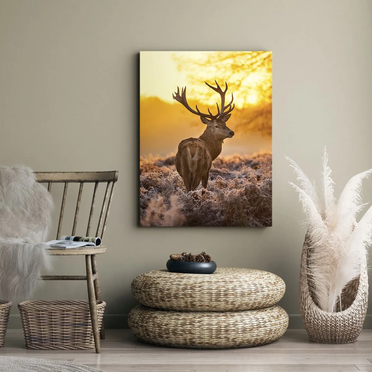 Lærredstryk - Billede på lærred - Kongen af efterårsskoven - 80x120 cm