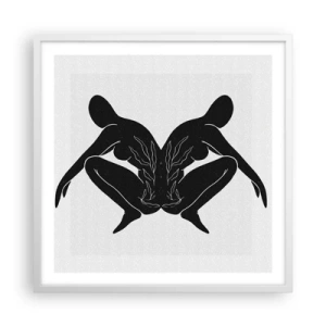 Plakat i hvid ramme - En delt sjæl - 60x60 cm