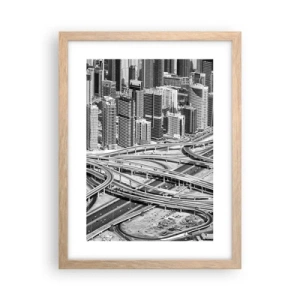 Plakat i ramme af lyst egetræ - Dubai - den umulige by - 30x40 cm