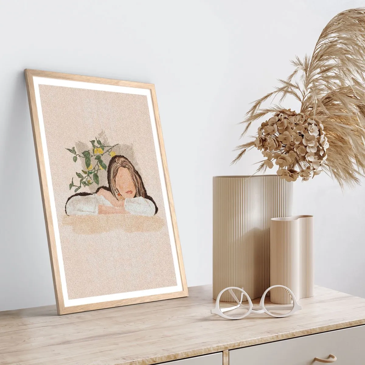 Plakat i ramme af lyst egetræ - Sydstaternes skønhed - 70x100 cm