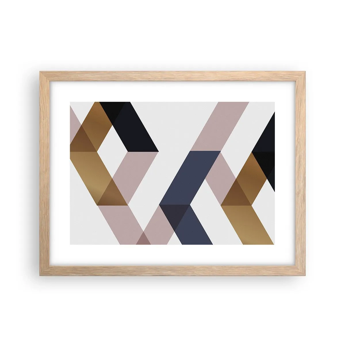 Plakat i ramme af lyst egetræ - Planer og vinkler - 40x30 cm