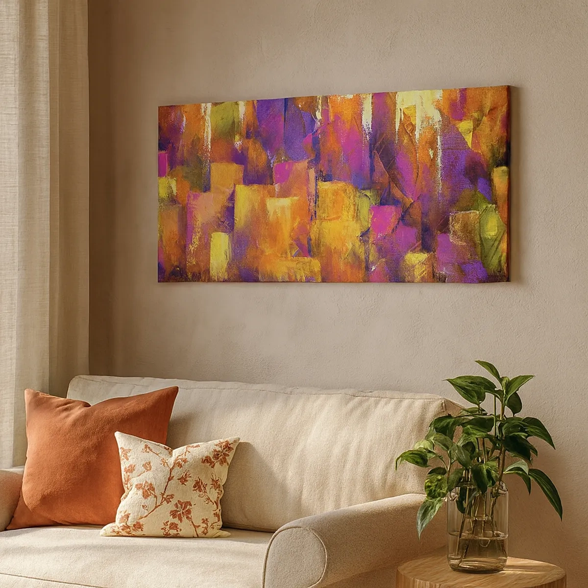 Lærredstryk - Billede på lærred - Metropolitansk sammensætning - 30x30 cm