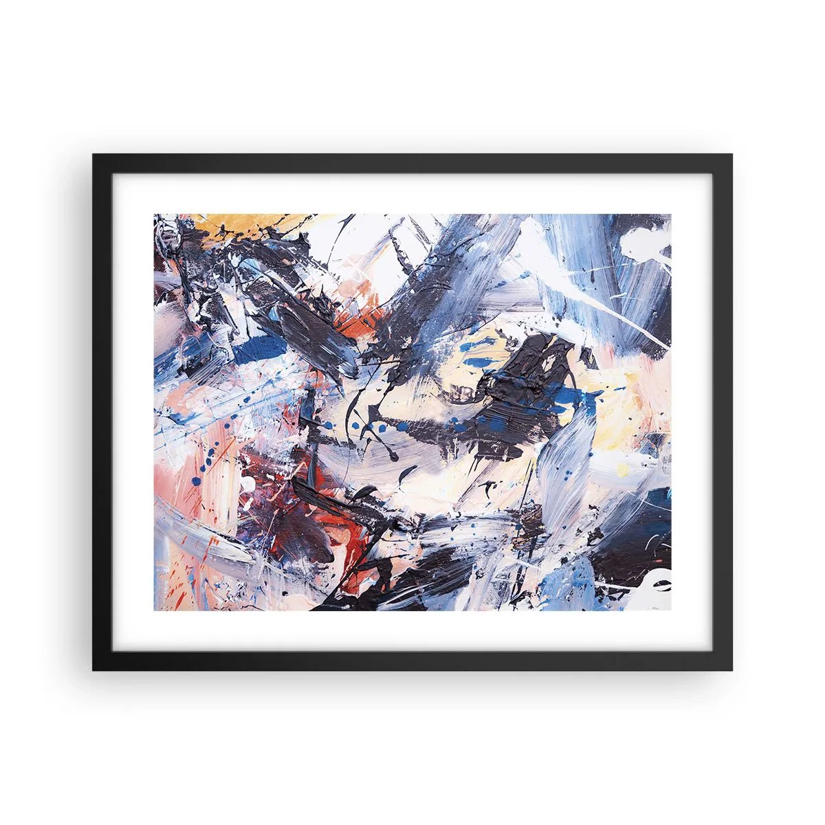 Plakat i sort ramme - Abstraktionens vanvittige dans - 50x40 cm
