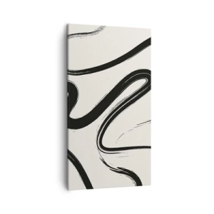 Lærredstryk - Billede på lærred - Sort og hvid fantasifuldhed - 45x80 cm
