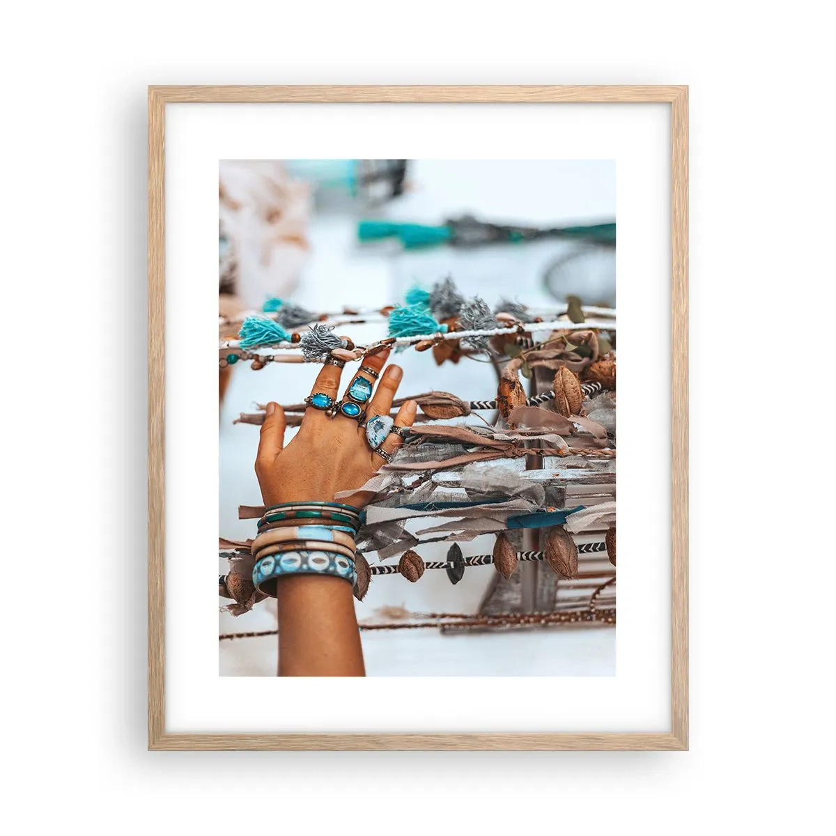 Plakat i ramme af lyst egetræ - Lokale skatte - 40x50 cm