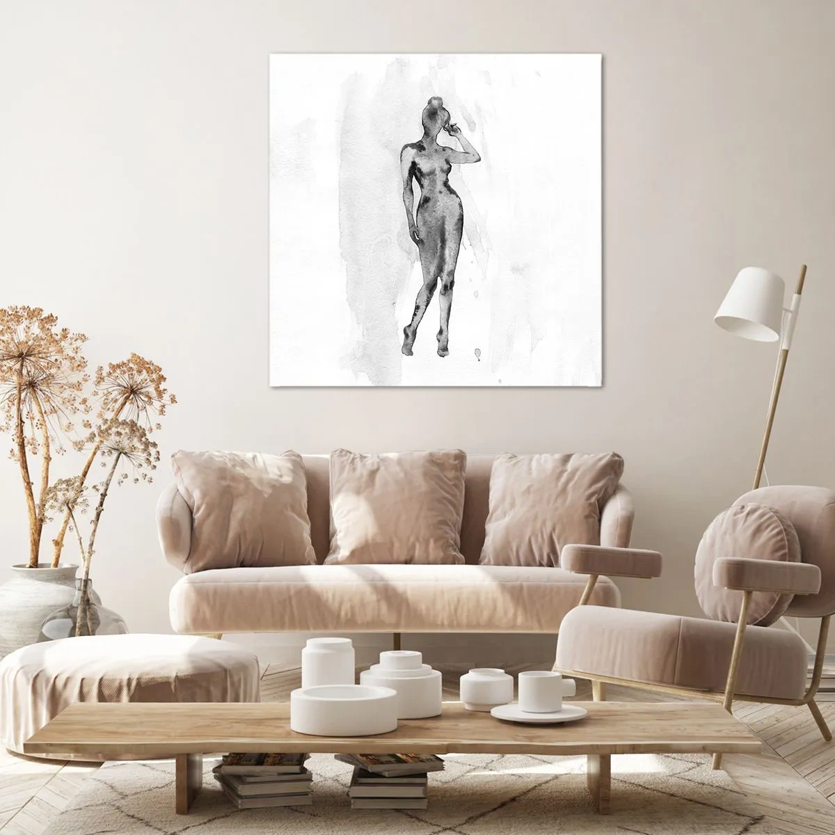 Lærredstryk - Billede på lærred - En undersøgelse af idealet om kvindelighed - 60x60 cm