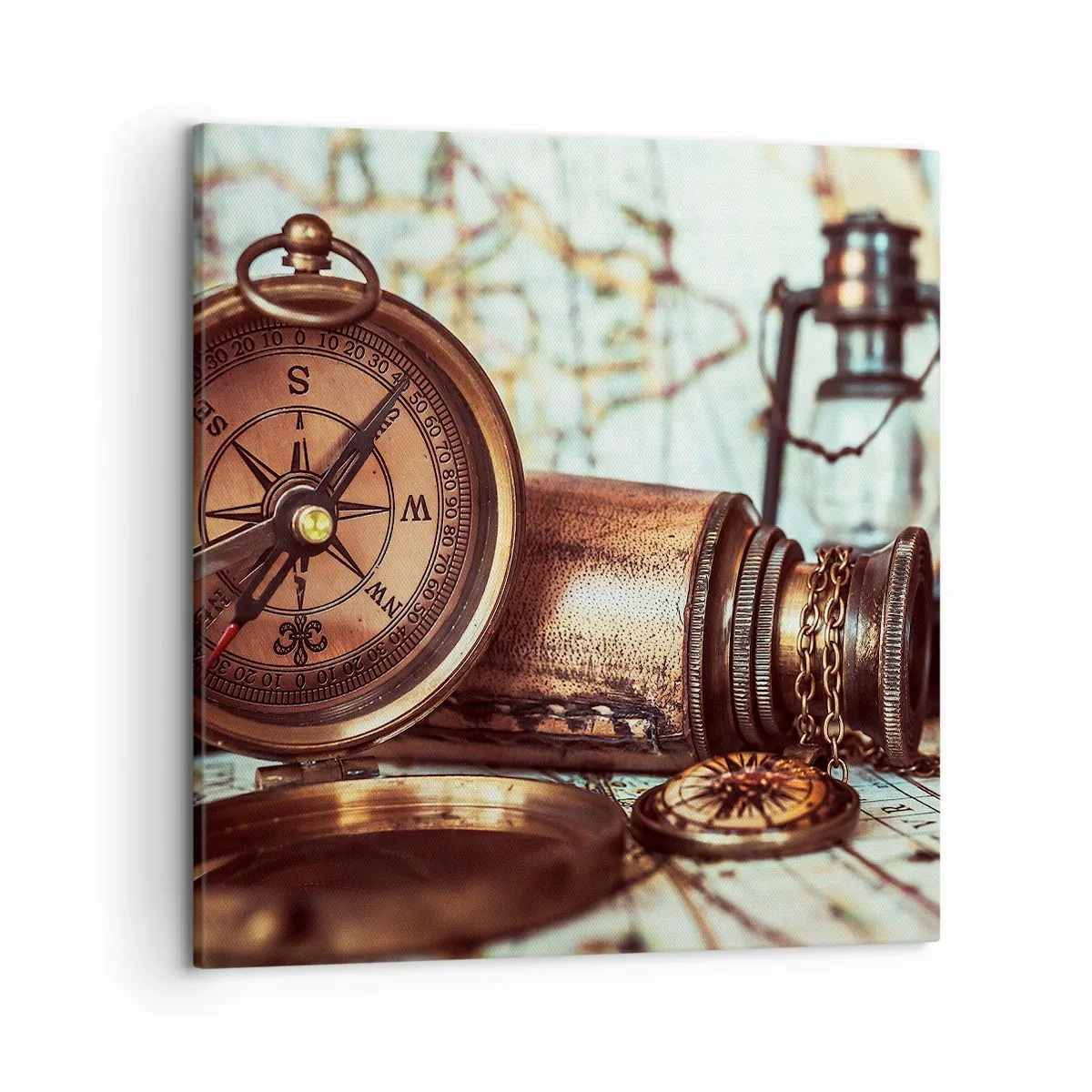 Lærredstryk - Billede på lærred - Der venter dig et pirateventyr i Caribien - 50x50 cm