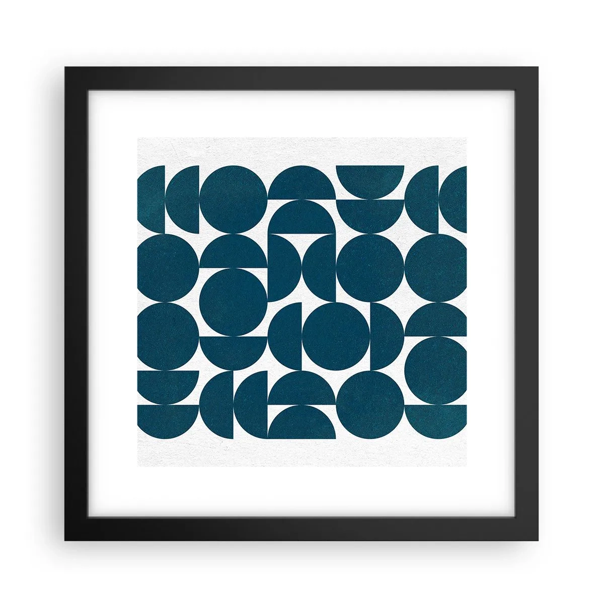 Plakat i sort ramme - Cirkler og halvcirkler - 30x30 cm